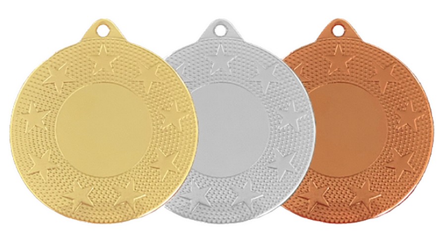 M653 Medaille Ster goud-zilver-brons Ø 50 mm compleet 